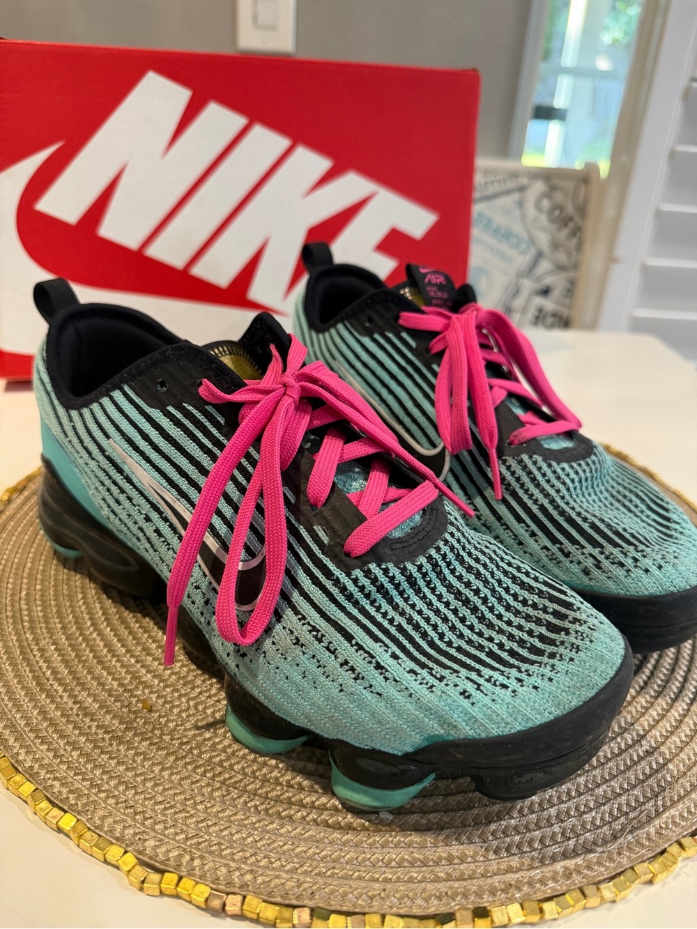 Nike Kids Teal and Pink Athletic Sneakers